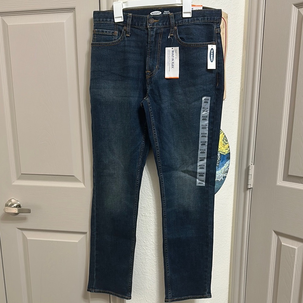 Men's Straight Blue Jeans